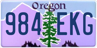 OR license plate 984EKG