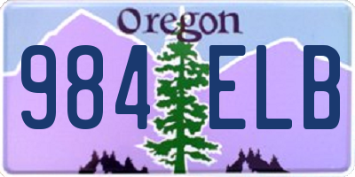 OR license plate 984ELB