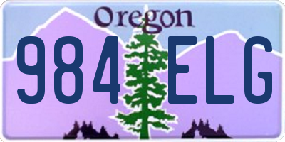 OR license plate 984ELG
