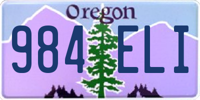 OR license plate 984ELI