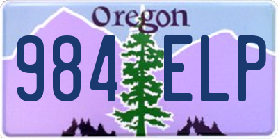 OR license plate 984ELP