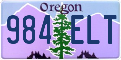 OR license plate 984ELT
