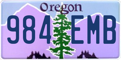 OR license plate 984EMB