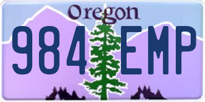 OR license plate 984EMP