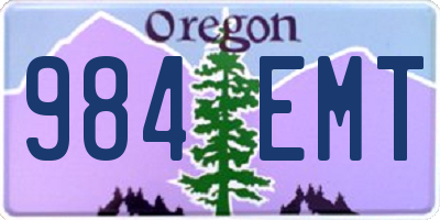OR license plate 984EMT
