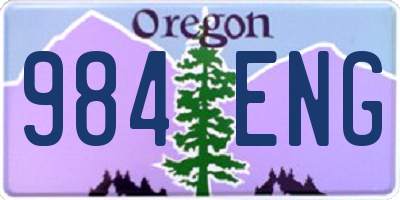 OR license plate 984ENG