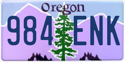 OR license plate 984ENK