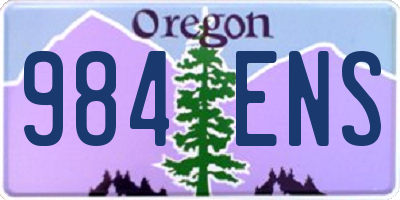 OR license plate 984ENS