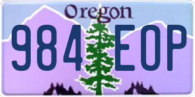 OR license plate 984EOP