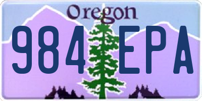 OR license plate 984EPA
