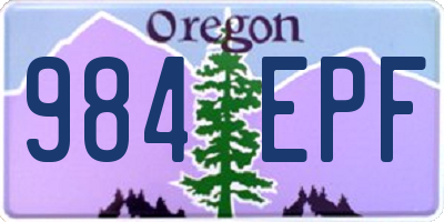 OR license plate 984EPF