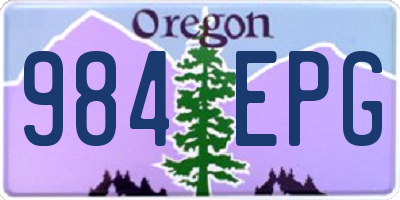 OR license plate 984EPG