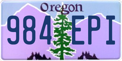 OR license plate 984EPI