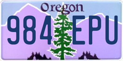 OR license plate 984EPU
