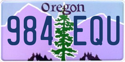 OR license plate 984EQU
