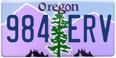 OR license plate 984ERV