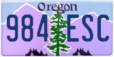 OR license plate 984ESC