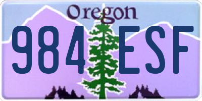 OR license plate 984ESF
