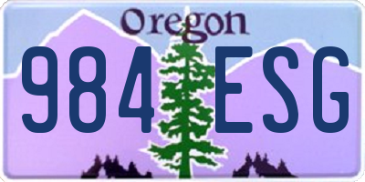 OR license plate 984ESG