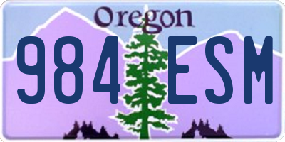 OR license plate 984ESM