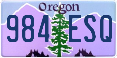 OR license plate 984ESQ