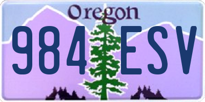 OR license plate 984ESV