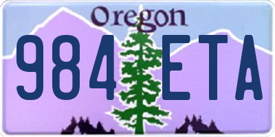OR license plate 984ETA