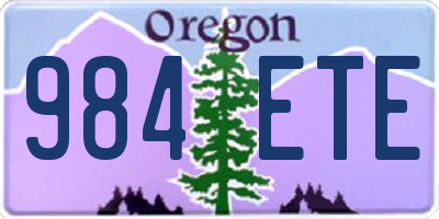 OR license plate 984ETE