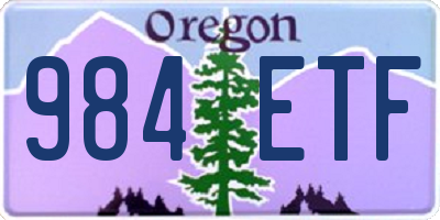 OR license plate 984ETF