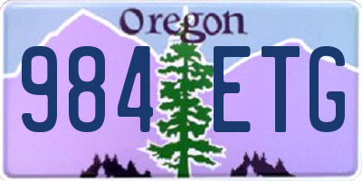 OR license plate 984ETG