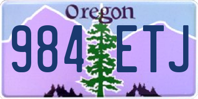 OR license plate 984ETJ
