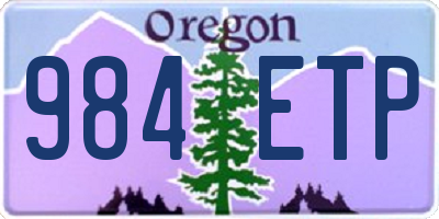 OR license plate 984ETP