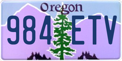 OR license plate 984ETV