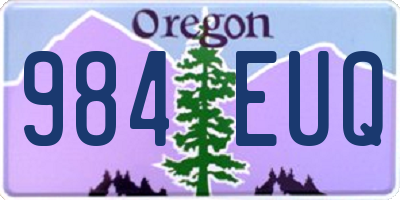OR license plate 984EUQ