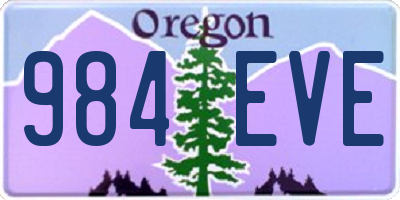 OR license plate 984EVE