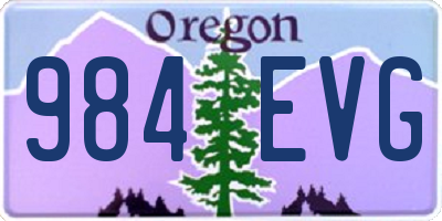 OR license plate 984EVG