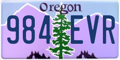 OR license plate 984EVR