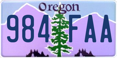 OR license plate 984FAA