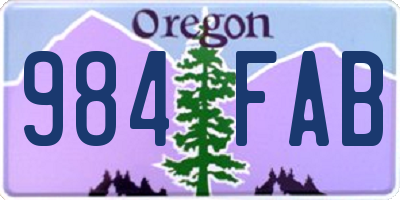 OR license plate 984FAB