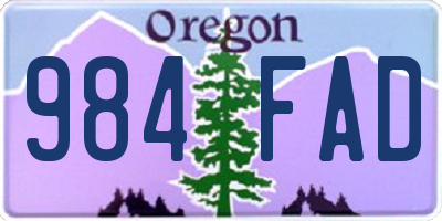 OR license plate 984FAD