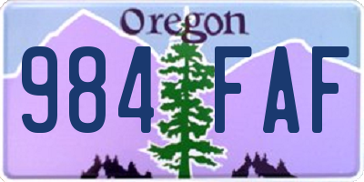 OR license plate 984FAF