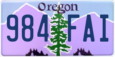 OR license plate 984FAI