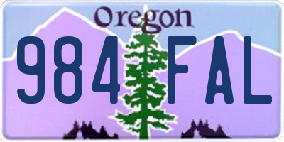OR license plate 984FAL