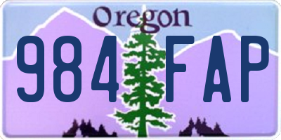 OR license plate 984FAP