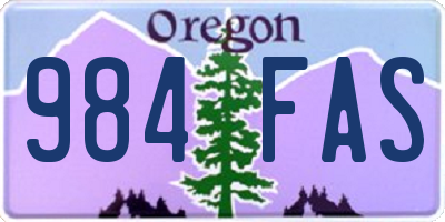 OR license plate 984FAS