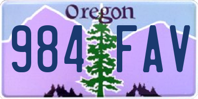 OR license plate 984FAV