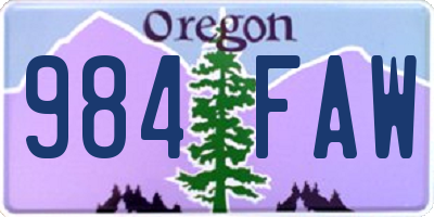 OR license plate 984FAW