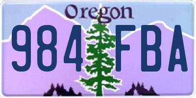 OR license plate 984FBA