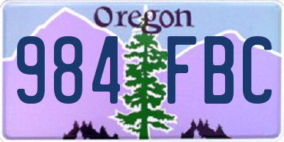 OR license plate 984FBC