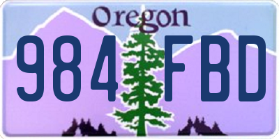 OR license plate 984FBD